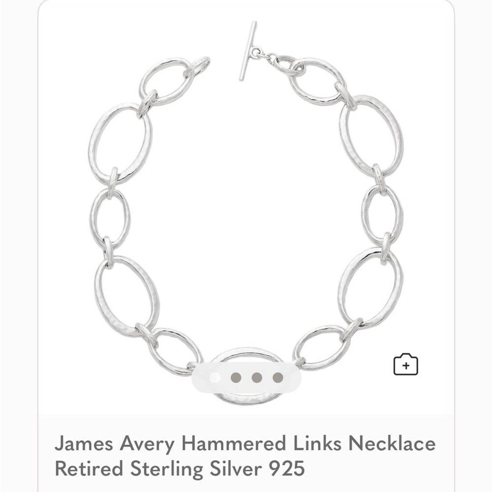 James Avery Hammered Silver Stylish Oval Link Necklace 925 Retired - Picture 14 of 16